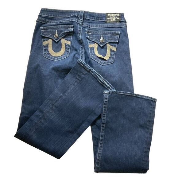 True Religion Becky Jeans Women's Size 30 Bootcut Dark Wash Blue Denim - Picture 6 of 12
